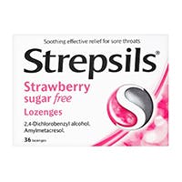 Strepsils Strawberry Sugar Free Lozenges (36)